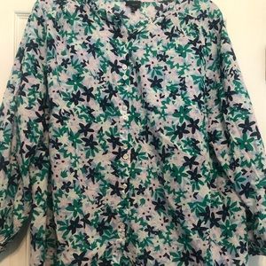 Talbots flowered and ruffled blouse. 3x